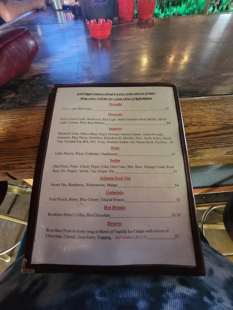 Gold Diggers Saloon and Grub House Menu image 2